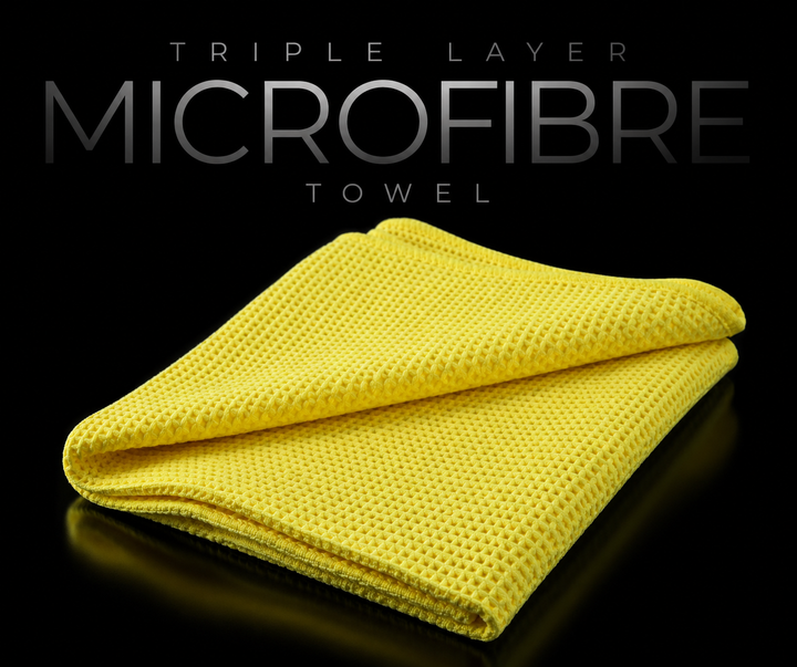Microfibre Premium Diamond Weave Drying Towel 300gsm 60x60cm Yellow