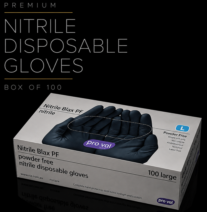 Premium Nitrile Disposable Gloves Box of 100