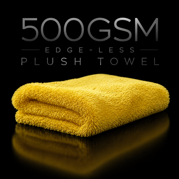 Yellow 500GSM Edgeless Microfibre Towel